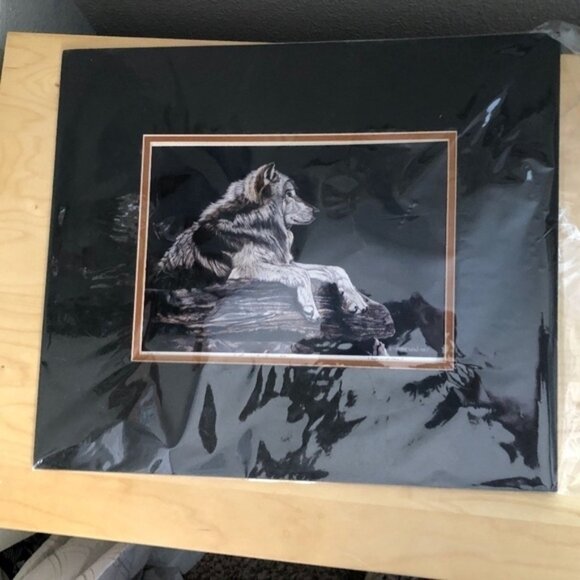 62/300 JAMIESON 1985 The Old Guard Husky Wolf Dog Black & White Print 15" x 17" - Picture 4 of 5